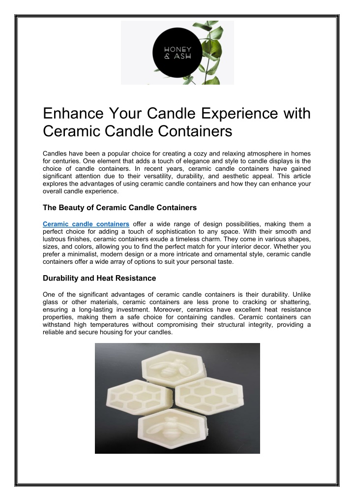 enhance your candle experience with ceramic