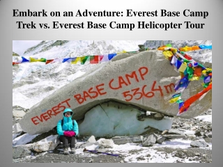 Embark on an Adventure Everest Base Camp Trek vs. Everest Base Camp Helicopter Tour