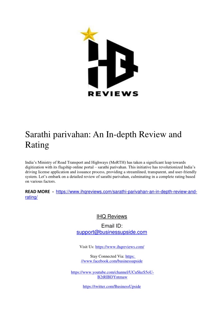 sarathi parivahan an in depth review and rating