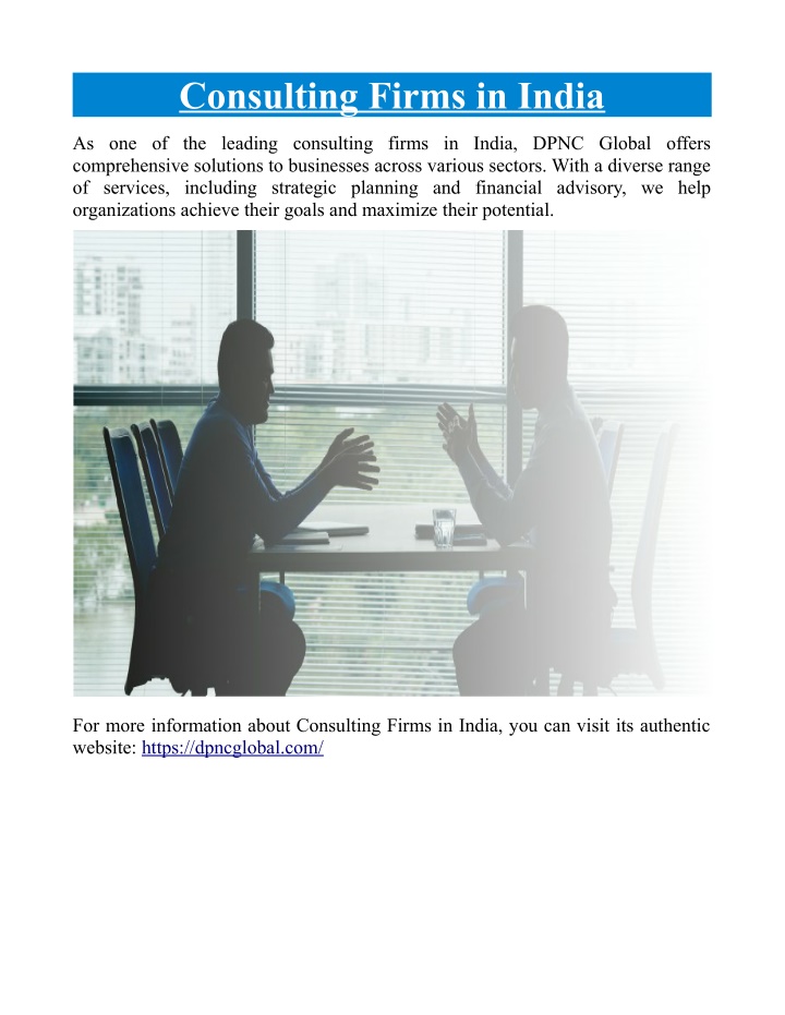 consulting firms in india