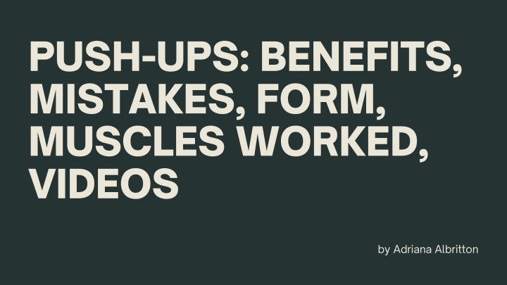 push ups benefits mistakes form muscles worked