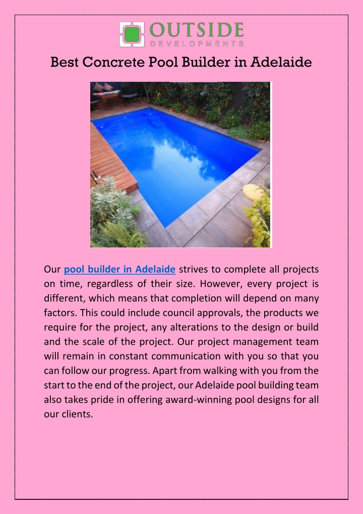best concrete pool builder in adelaide