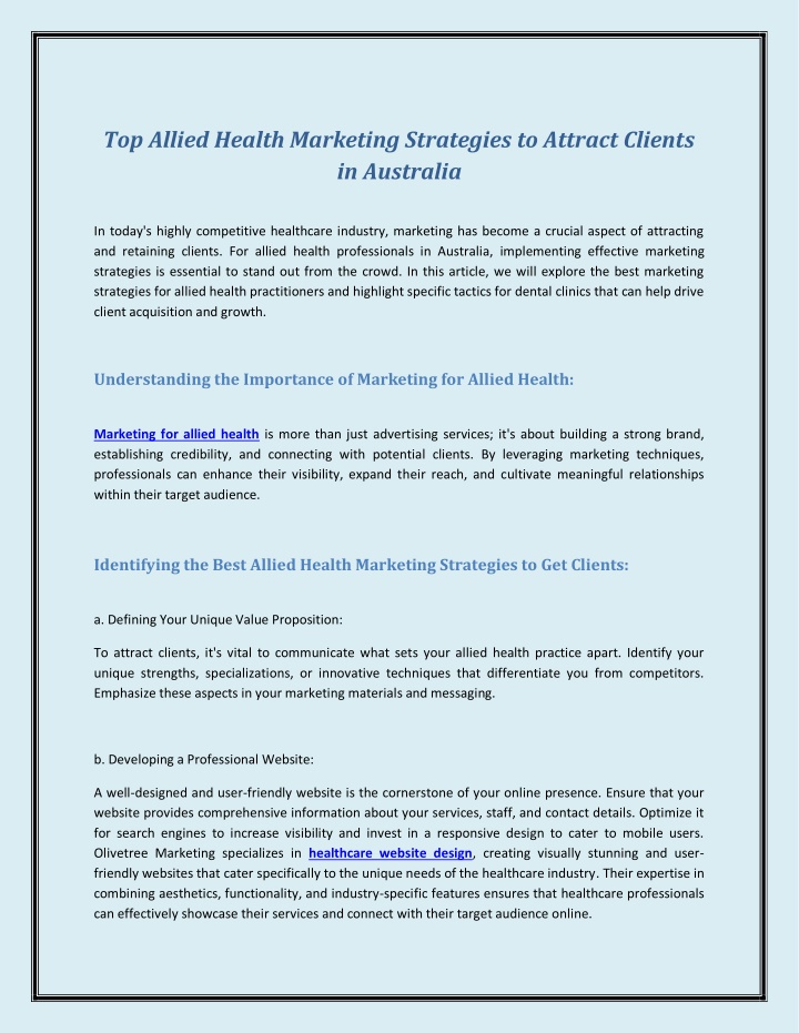 top allied health marketing strategies to attract