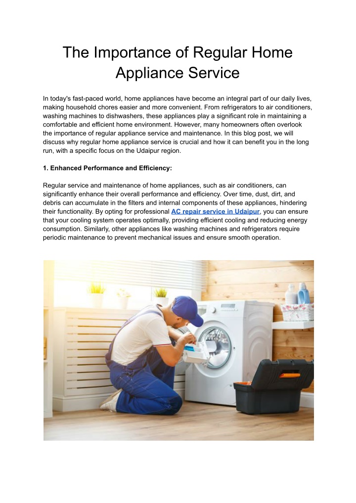 the importance of regular home appliance service