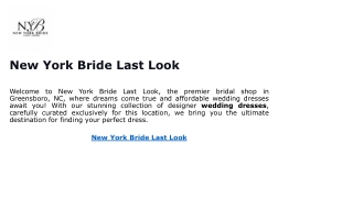 New York Bride Last Look