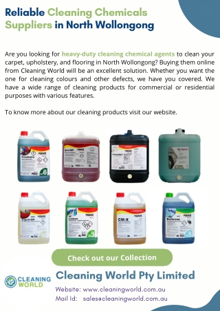 Reliable Cleaning Chemicals Suppliers in North Wollongong