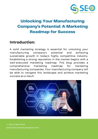 Unlocking Your Manufacturing Company's Potential A Marketing Roadmap for Success