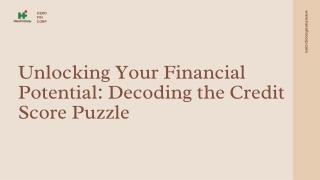 Unlocking Your Financial Potential Decoding the Credit Score Puzzle