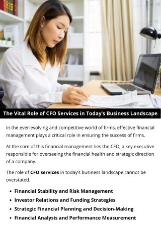 The Vital Role of CFO Services in Today’s Business Landscape