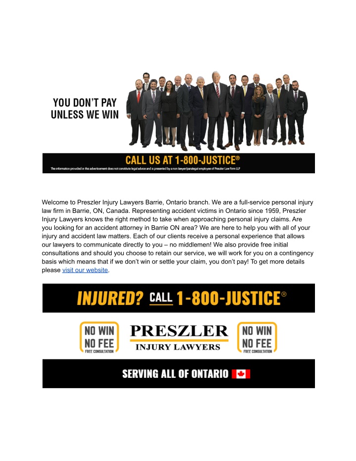 welcome to preszler injury lawyers barrie ontario