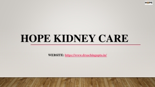 Hope Kidney Care- Kidney Stone Specialist Near Me