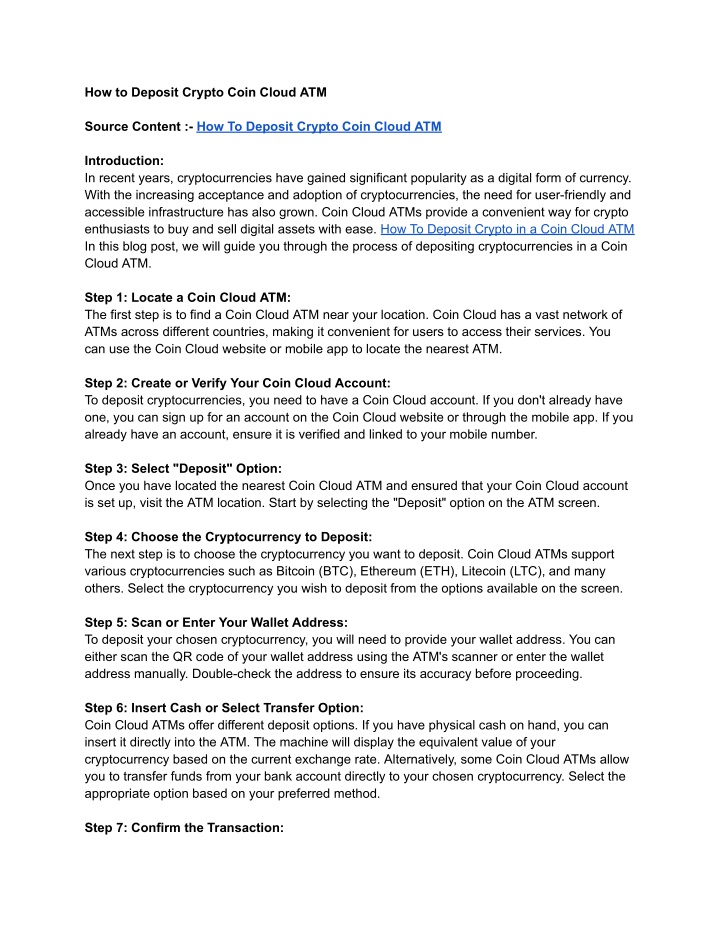how to deposit crypto coin cloud atm