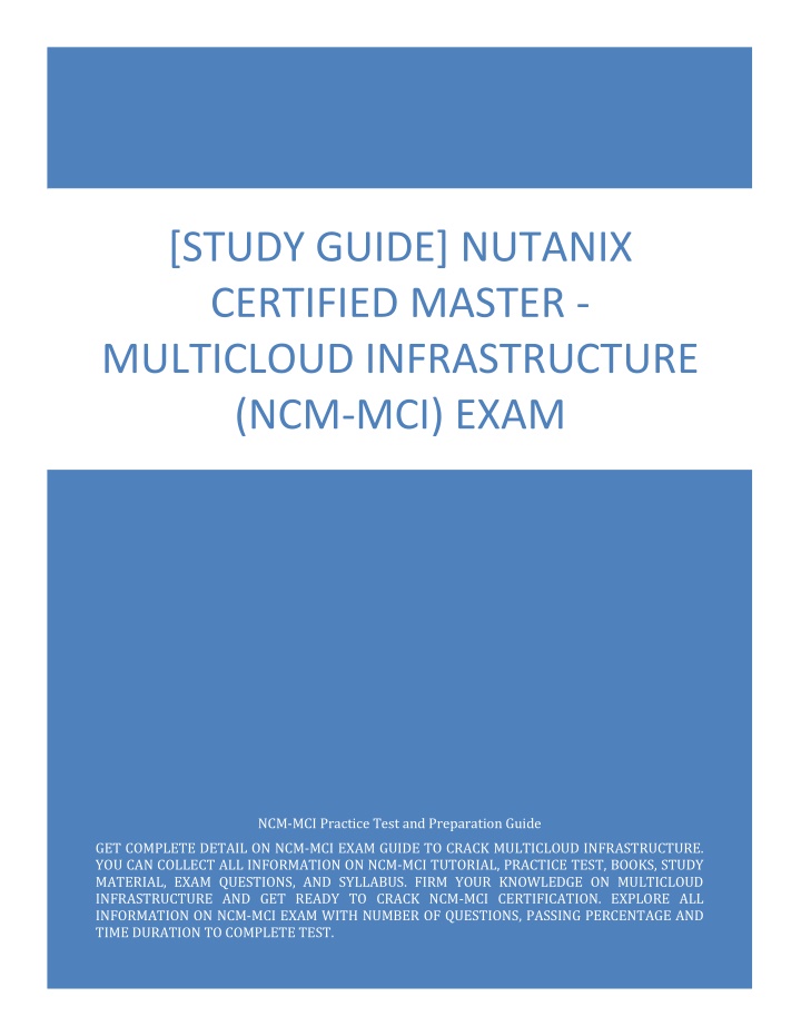 study guide nutanix certified master multicloud