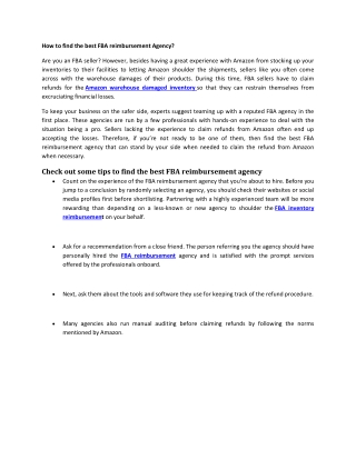 How to find the best FBA reimbursement Agency.docx