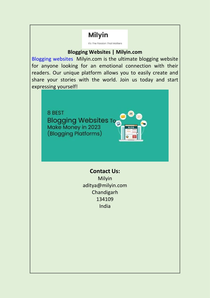 blogging websites milyin com blogging websites