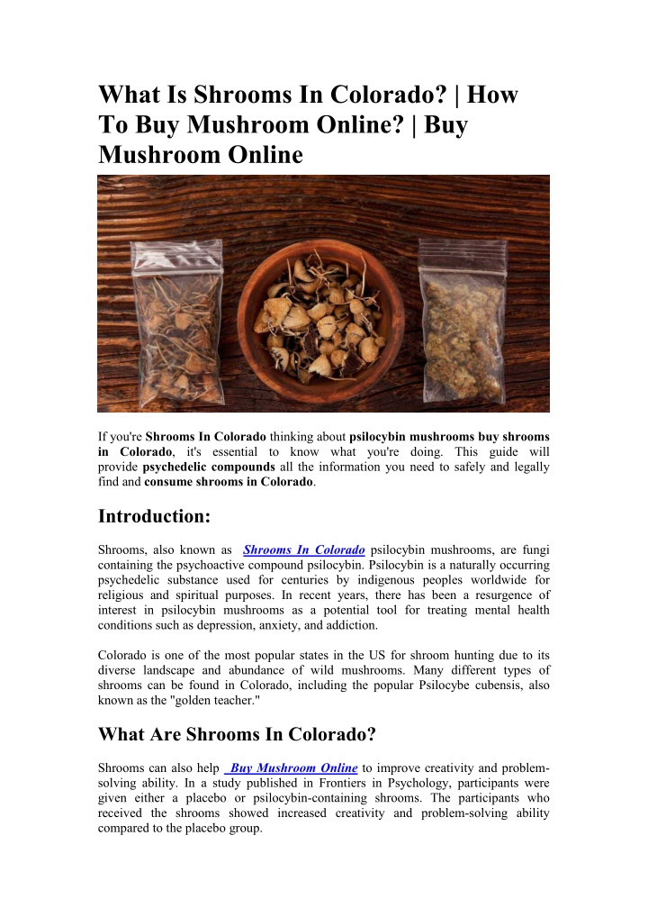 what is shrooms in colorado how to buy mushroom