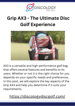 Grip AX3 - The Ultimate Disc Golf Experience