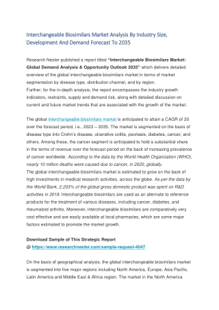 interchangeable biosimilars market analysis