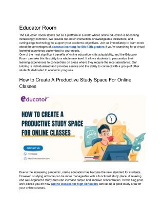 How to Create a Productive Study Space for Online Classes