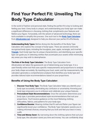 find your perfect fit unveiling the body type