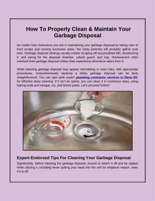 How To Properly Clean & Maintain Your Garbage Disposal