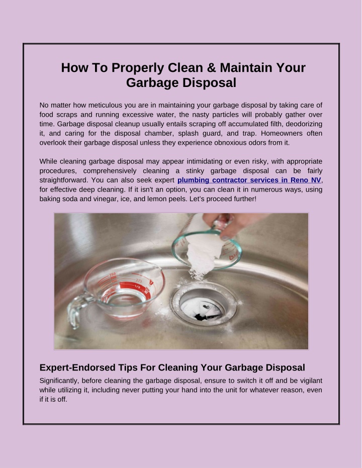 how to properly clean maintain your garbage