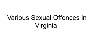 _Various Sexual Offences in Virginia