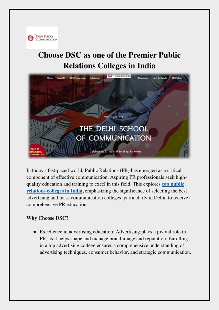 choose dsc as one of the premier public relations