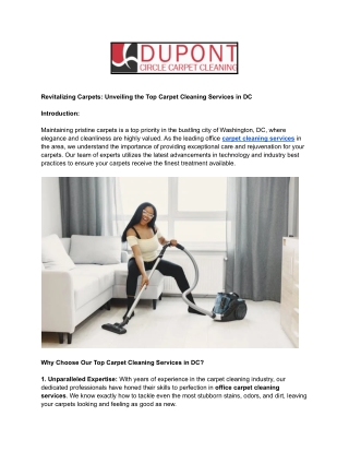 Carpet Cleaning Services in DC