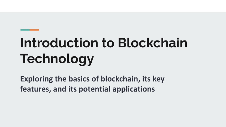 introduction to blockchain technology