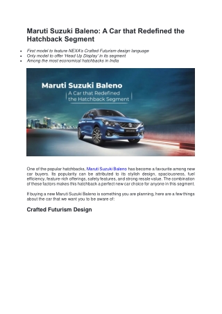 maruti suzuki baleno a car that redefined