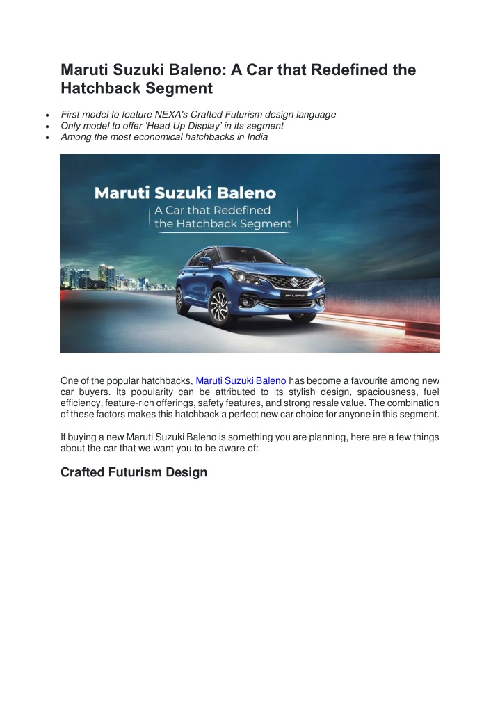 maruti suzuki baleno a car that redefined