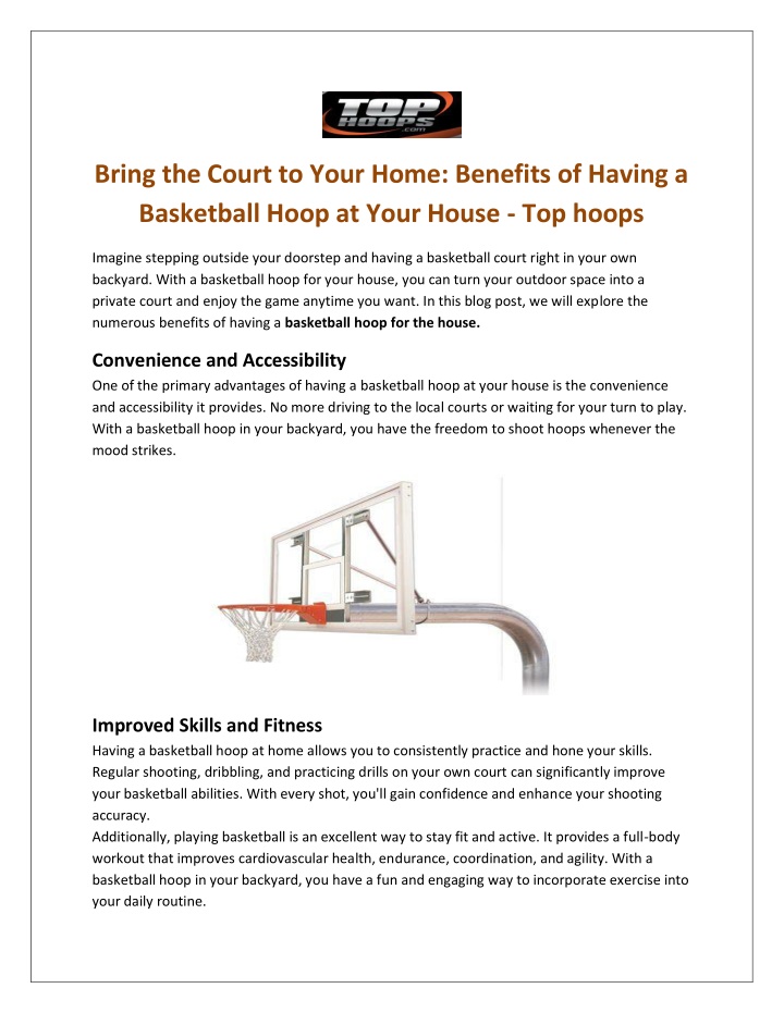 bring the court to your home benefits of having