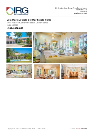 Villa Mare - A Vista Del Mar Estate Home - IRG Cayman