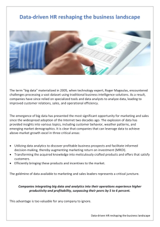 data driven hr reshaping the business landscape