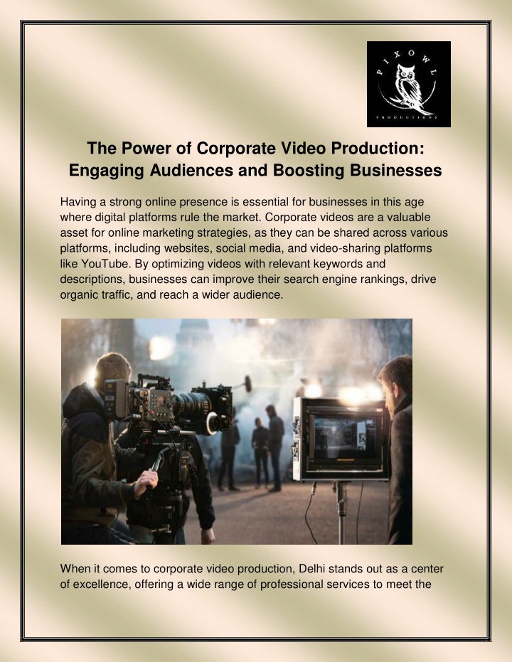 the power of corporate video production engaging