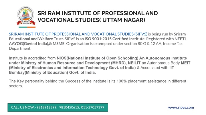 sri ram institute of professional and vocational