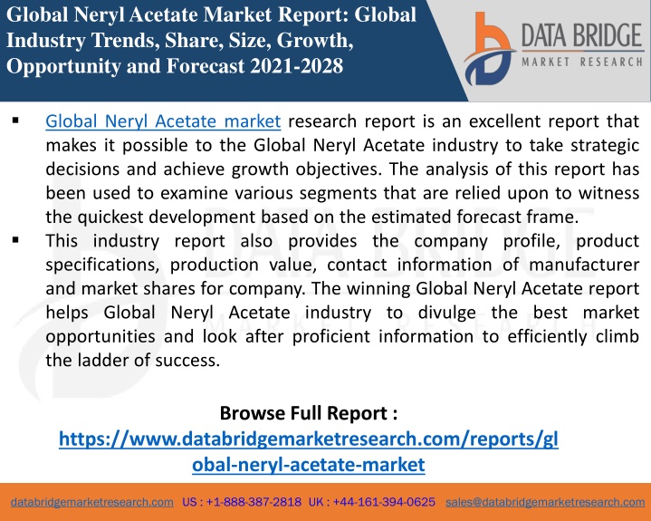 global neryl acetate market report global