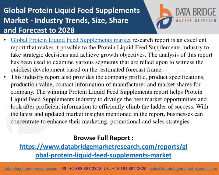 global protein liquid feed supplements market