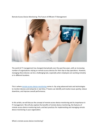 remote access device monitoring the future