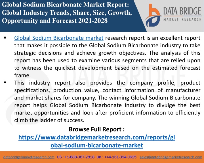 global sodium bicarbonate market report global