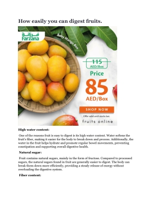 how easily you can digest fruits