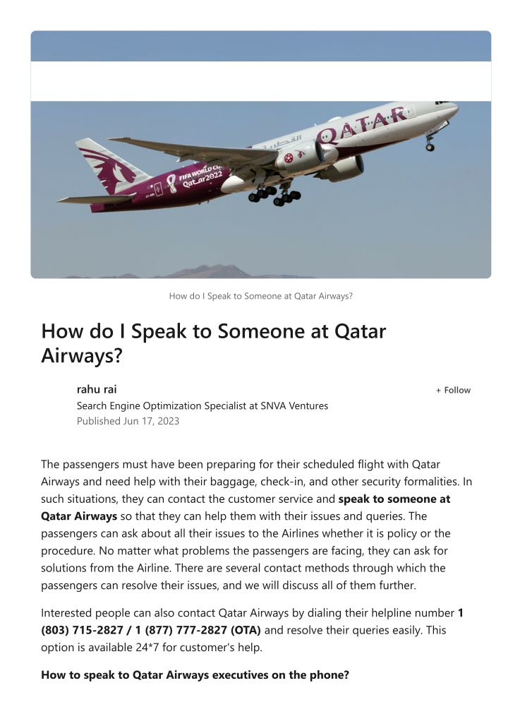 how do i speak to someone at qatar airways