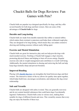 chuckit balls for dogs reviews fun games with pets