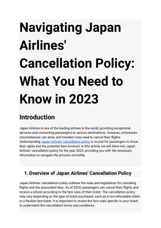 Navigating Japan Airlines' Cancellation Policy_ What You Need to Know in 2023