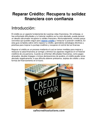 Reparar Crédito: Recuperando la Estabilidad Financiera