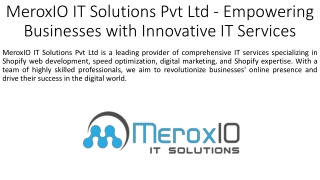MeroxIO IT Solutions Pvt Ltd - Empowering Businesses with Innovative IT Services