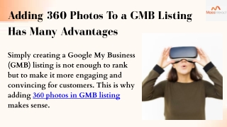 Adding 360 Photos to a GMB Listing has Many Advantages