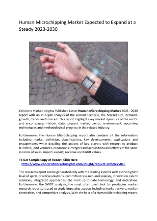 human microchipping market expected to expand