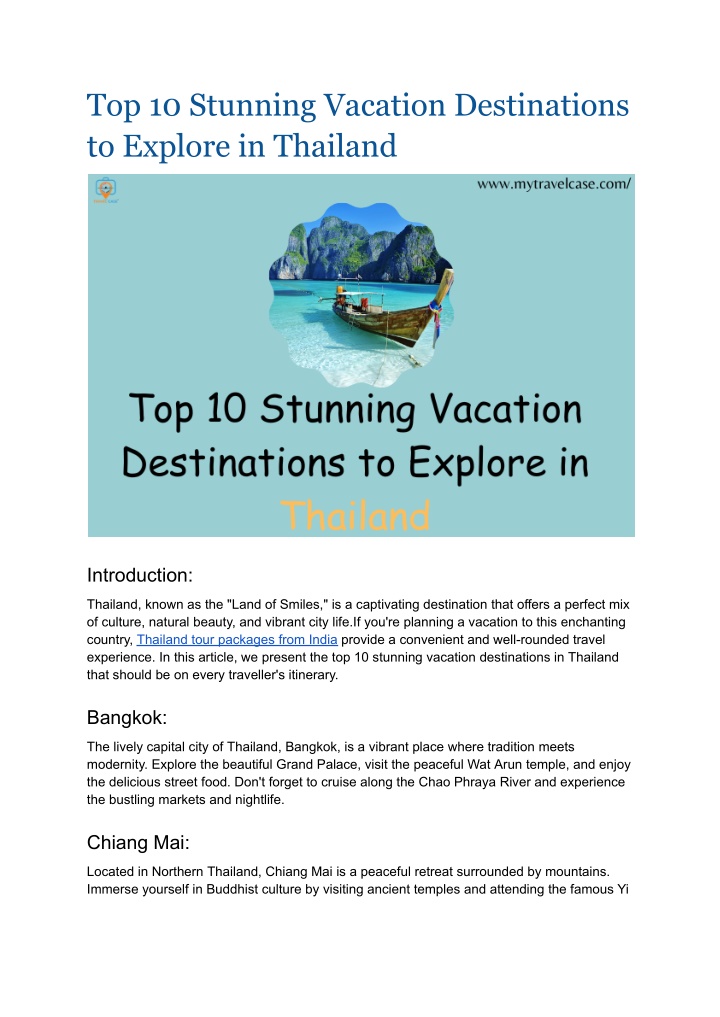 top 10 stunning vacation destinations to explore